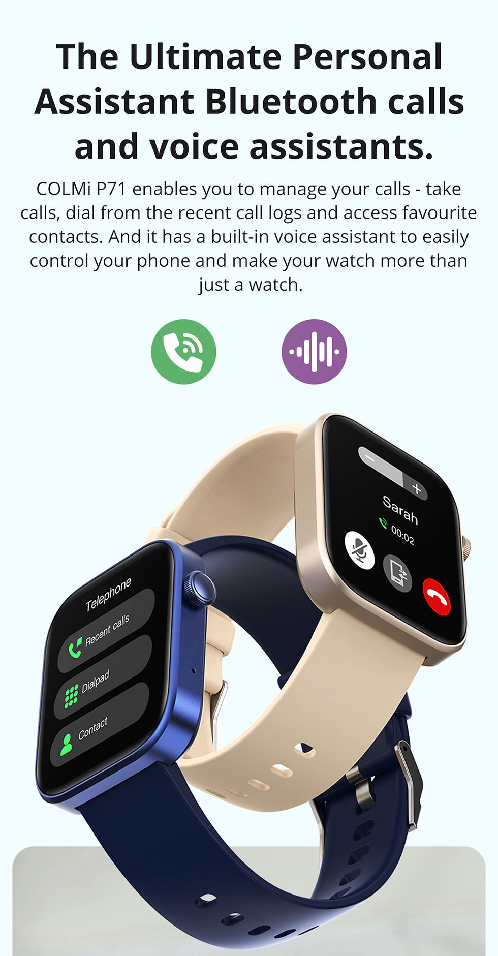 Miniaturbild: COLMI P71 Voice Calling Smartwatch Men Health Monitoring IP68 Waterproof Smart N