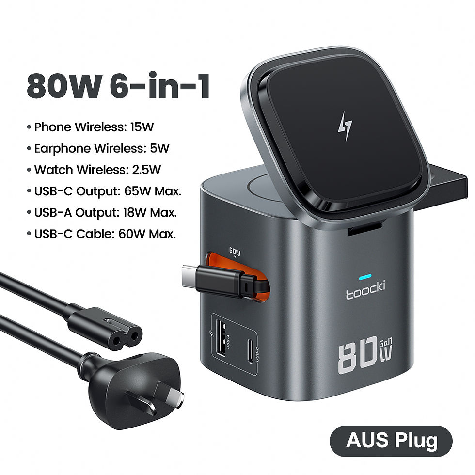Miniaturbild: SmartCharge Hub 80W GaN (6-in-1) – Intelligente Ladestation mit automatischer Ab