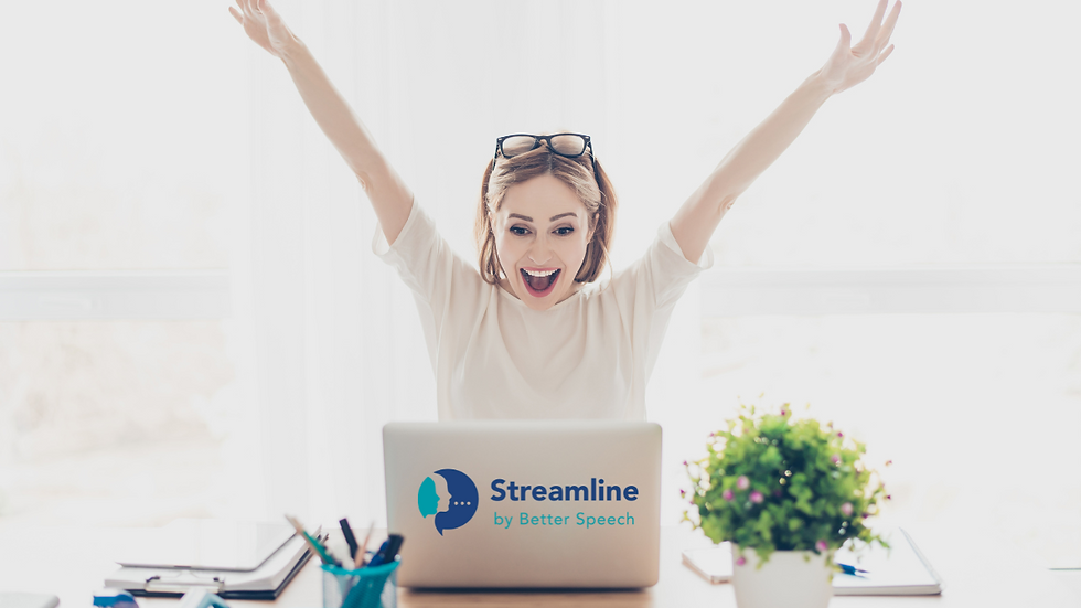 Woman excited throwing hands up in air celebrating that Streamline the AI-powered platform is live.