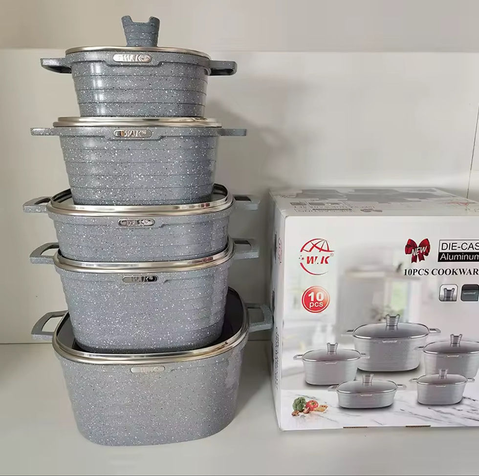 Thumbnail: 21 Pcs Die-Cast Granite Cookware