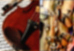 Violin and saxophone close up