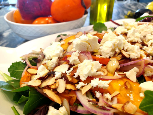 Salad with Persimmon and Citruses - Dill Vinaigrette (VIDEO)