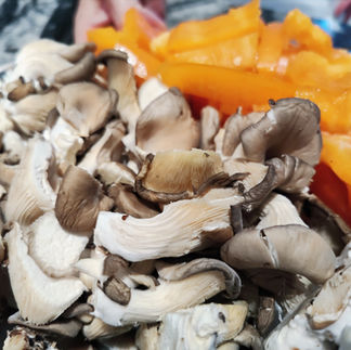 mushrooms, peppers