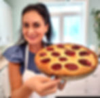 me holding a whole tart