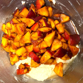 peach chopped added to the dough