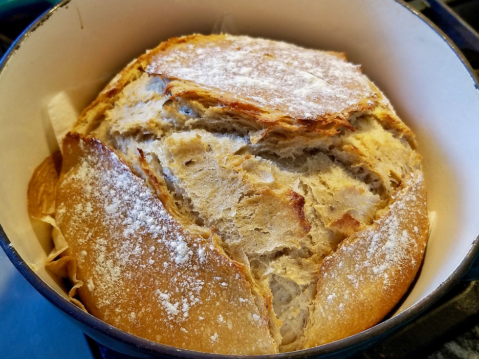 Artisan Sourdough Rye Bread in a Dutch Oven
