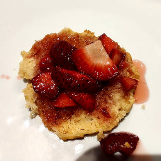 biscuits covered with strawberries