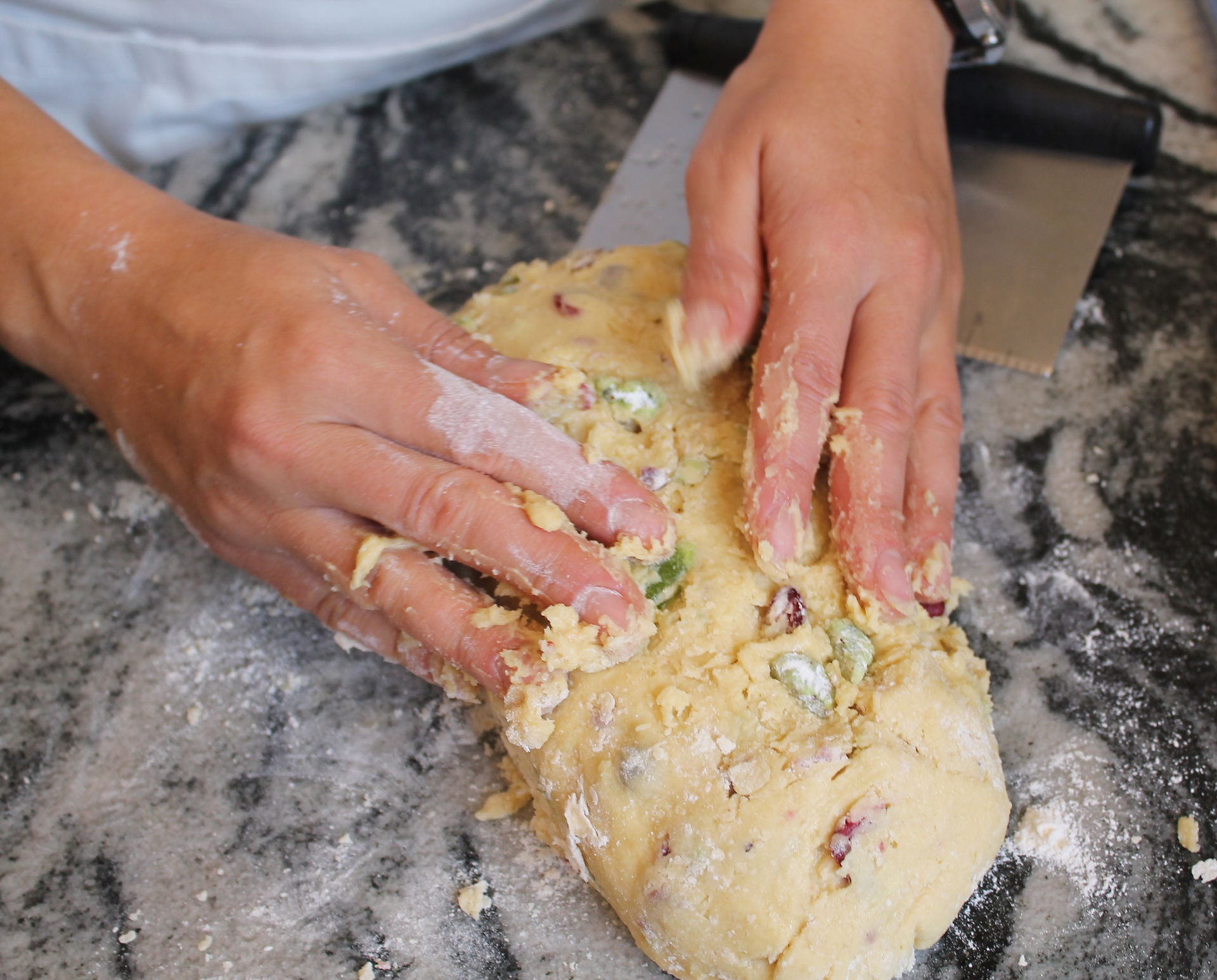 forming a log with my hands