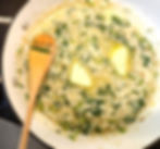 butter melting in a pot with risotto