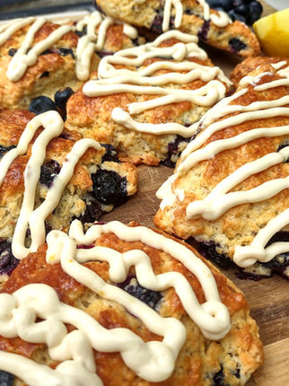 Traditional Blueberry Scones with Kefir and Creamy Lemon Frosting (VIDEO)