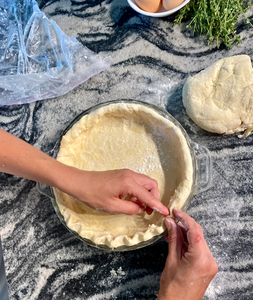 pinching the dough