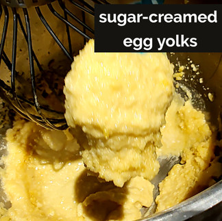 creamed egg yolks and sugar