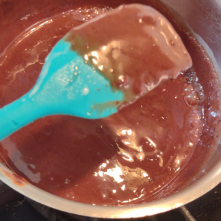 chocolate ganache in a pot