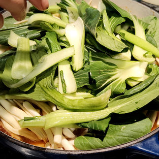 bok choy in a pot