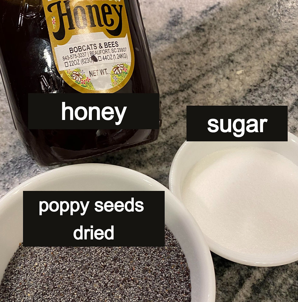 ingredients for the poppy seed milk