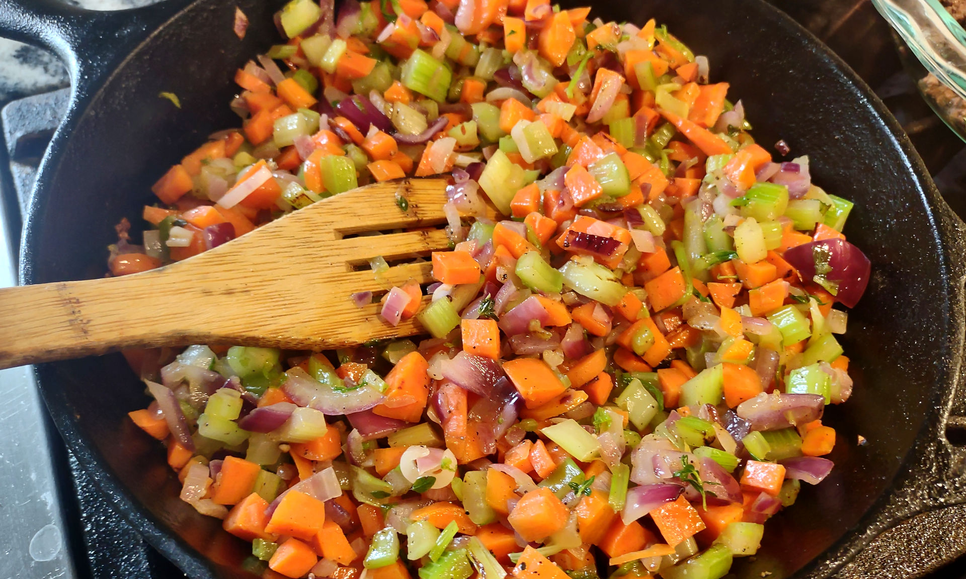 cooked veggies in a skillet
