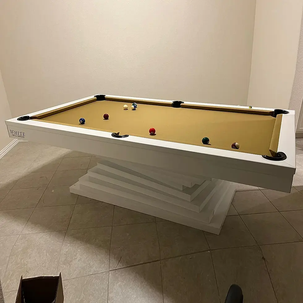 Thumbnail: White Billiards 8ft Neavio Modern Slate Pool Table