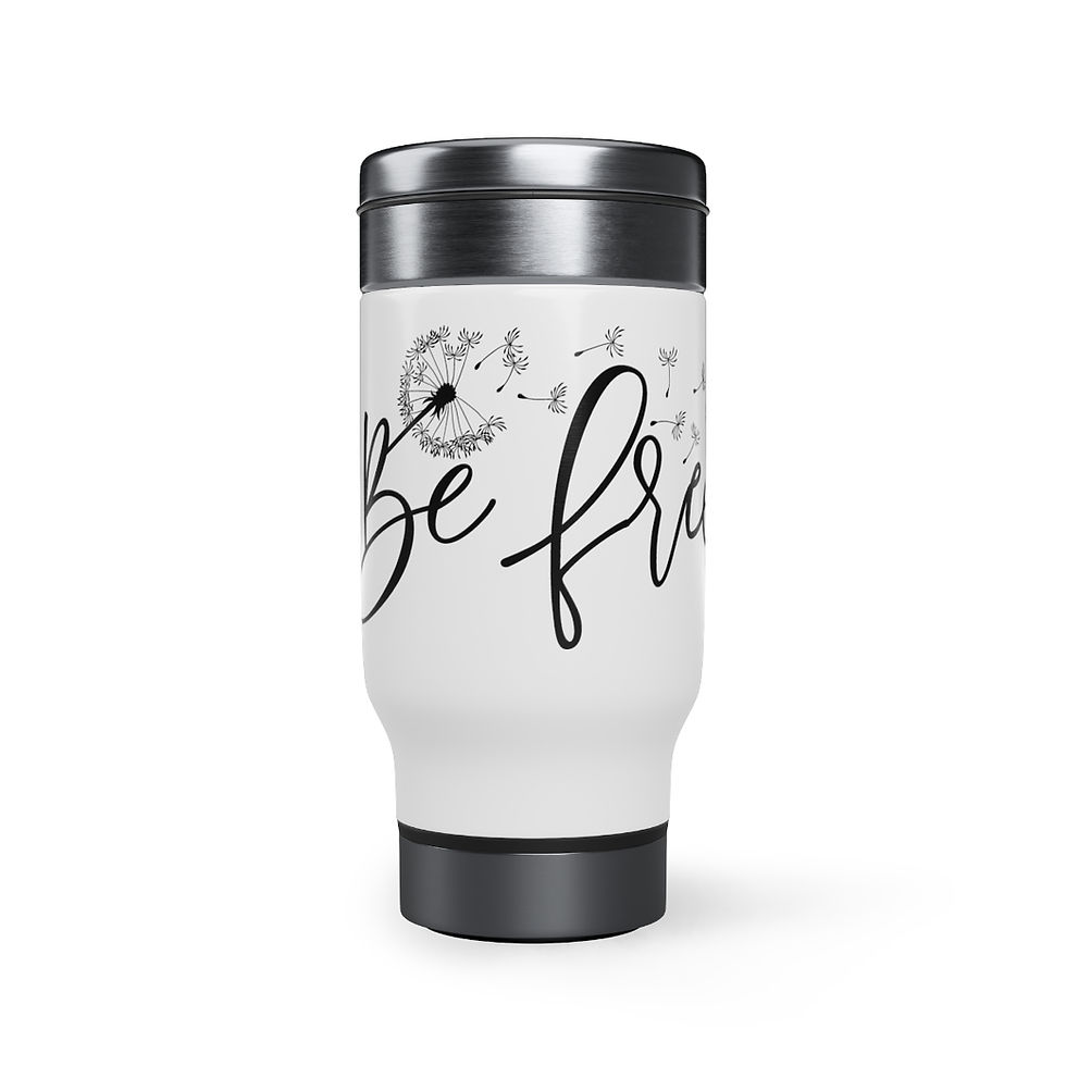 Thumbnail: Be Free Stainless Steel Travel Mug with Handle, 14oz