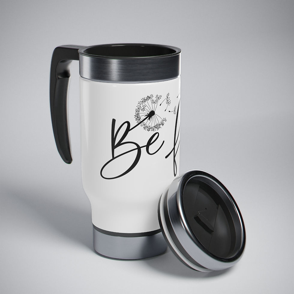 Thumbnail: Be Free Stainless Steel Travel Mug with Handle, 14oz