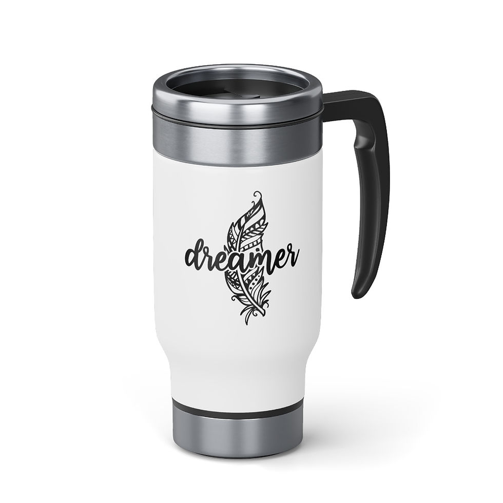 Thumbnail: Dreamer Stainless Steel Travel Mug with Handle, 14oz