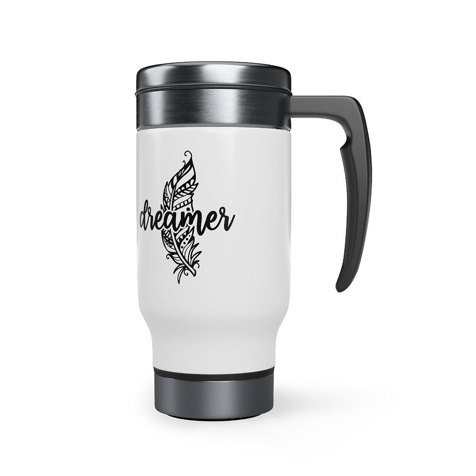 Thumbnail: Dreamer Stainless Steel Travel Mug with Handle, 14oz