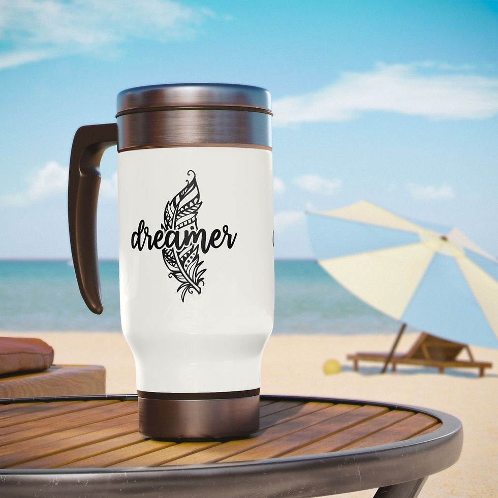 Thumbnail: Dreamer Stainless Steel Travel Mug with Handle, 14oz