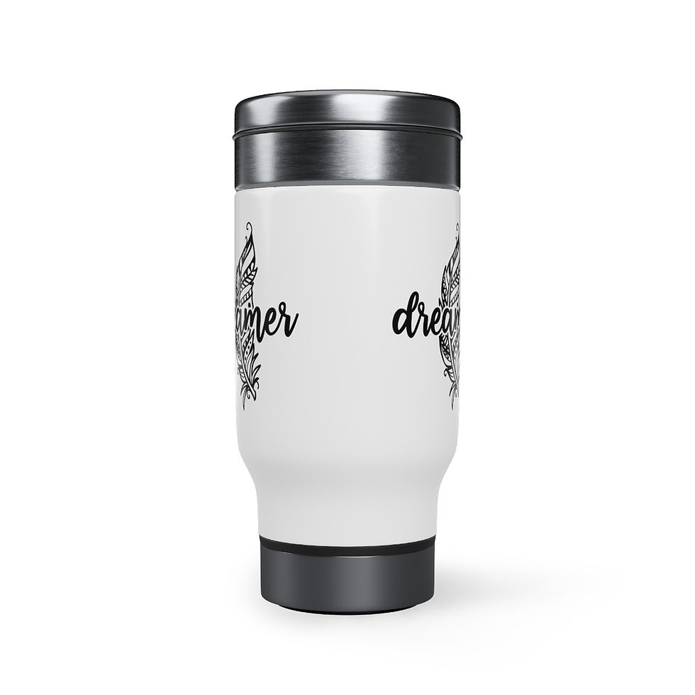 Thumbnail: Dreamer Stainless Steel Travel Mug with Handle, 14oz