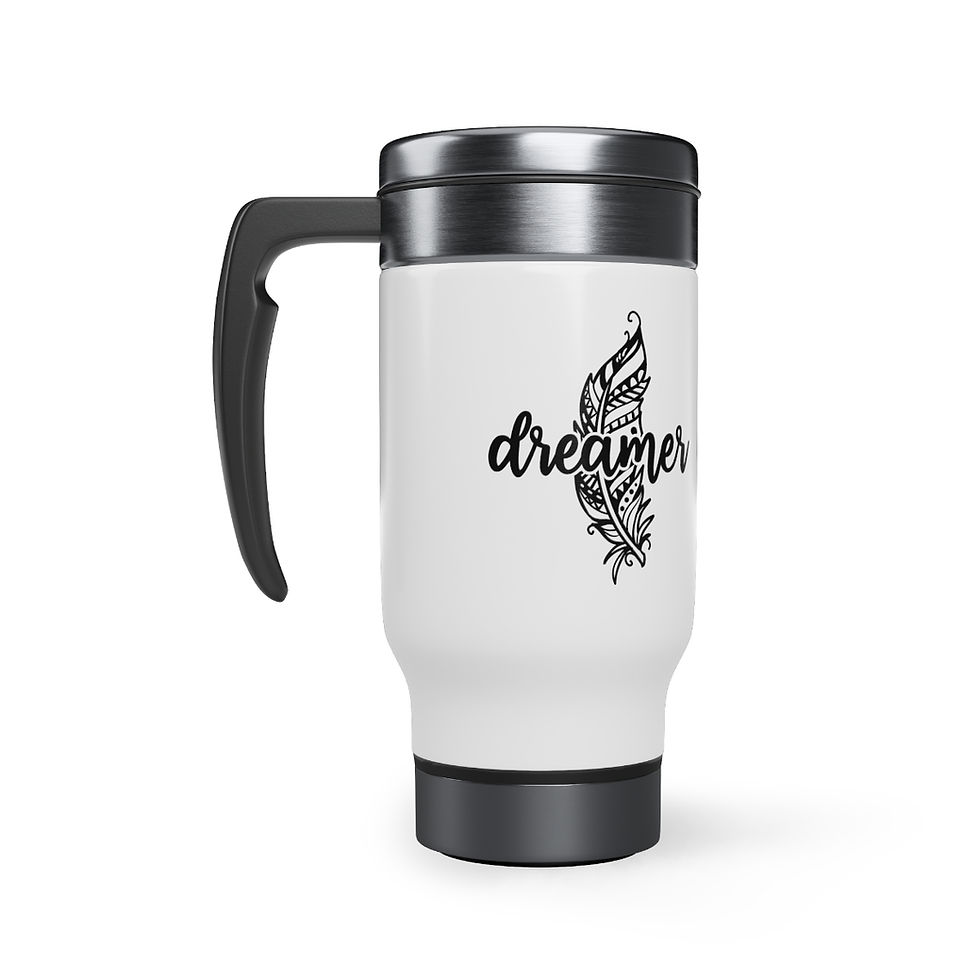 Thumbnail: Dreamer Stainless Steel Travel Mug with Handle, 14oz