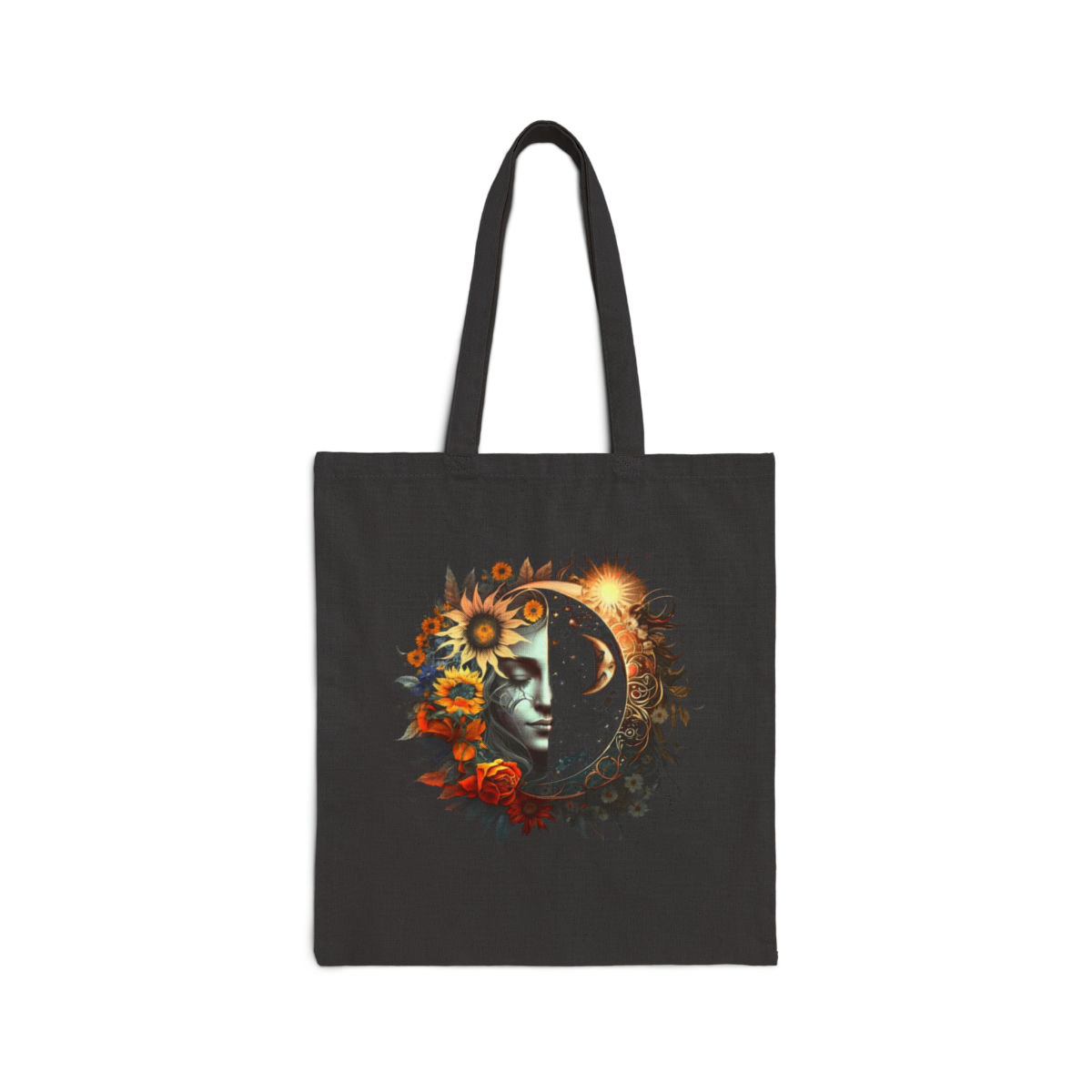 Ying Yang Celestial Cotton Canvas Tote Bag