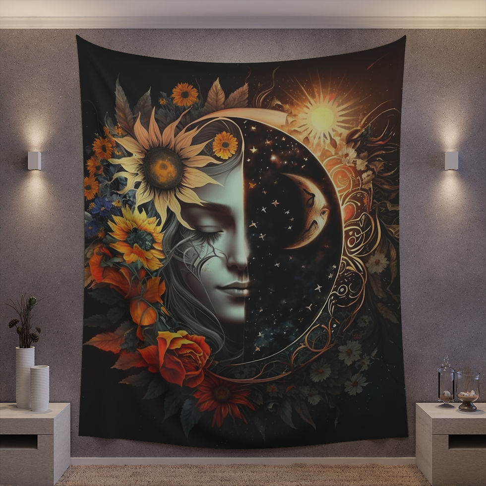 Thumbnail: Ying Yang Celestial Printed Wall Tapestry