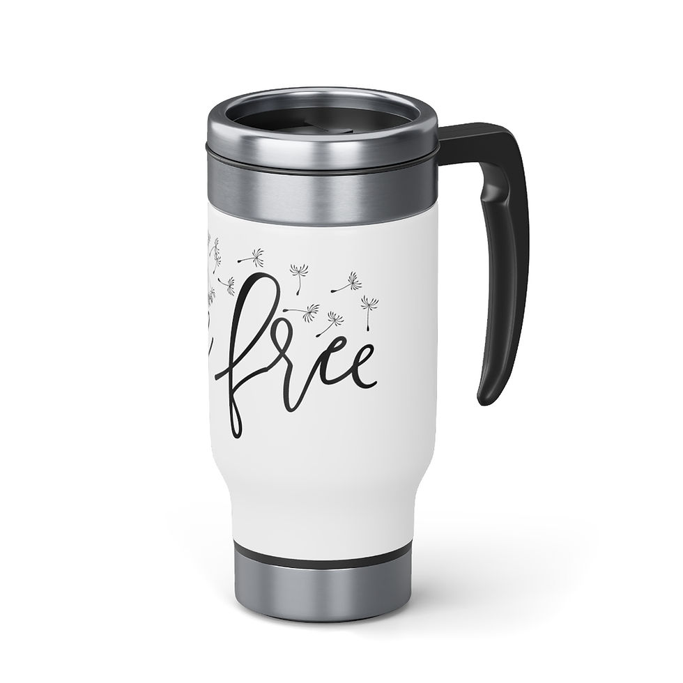 Thumbnail: Be Free Stainless Steel Travel Mug with Handle, 14oz