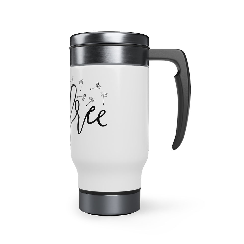 Thumbnail: Be Free Stainless Steel Travel Mug with Handle, 14oz