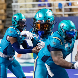 #BigHead Deddrick Thomas (RB) designed by Lobo Figueroa for the Massachusetts Pirates.