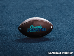 Mockup of a Pirates gameball to be used in partnership proposals for use by the Orlando Pirates; designed by 10:60 Designs in 2026.