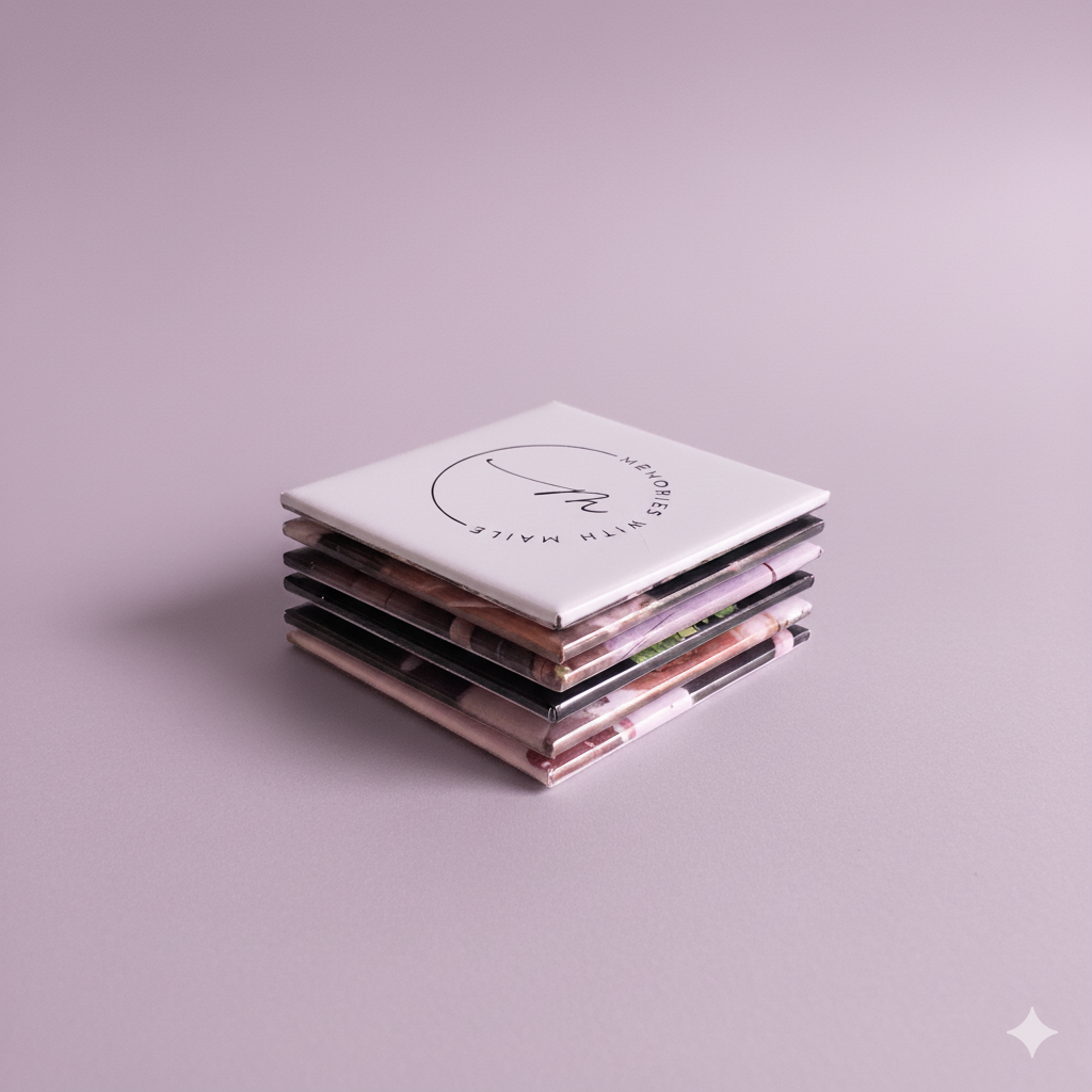 Set of 4 5x5cm Gloss Finish Magnets