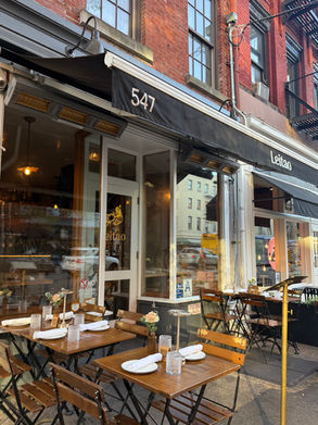 Outdoor seating space at Leitao NYC in the West Village