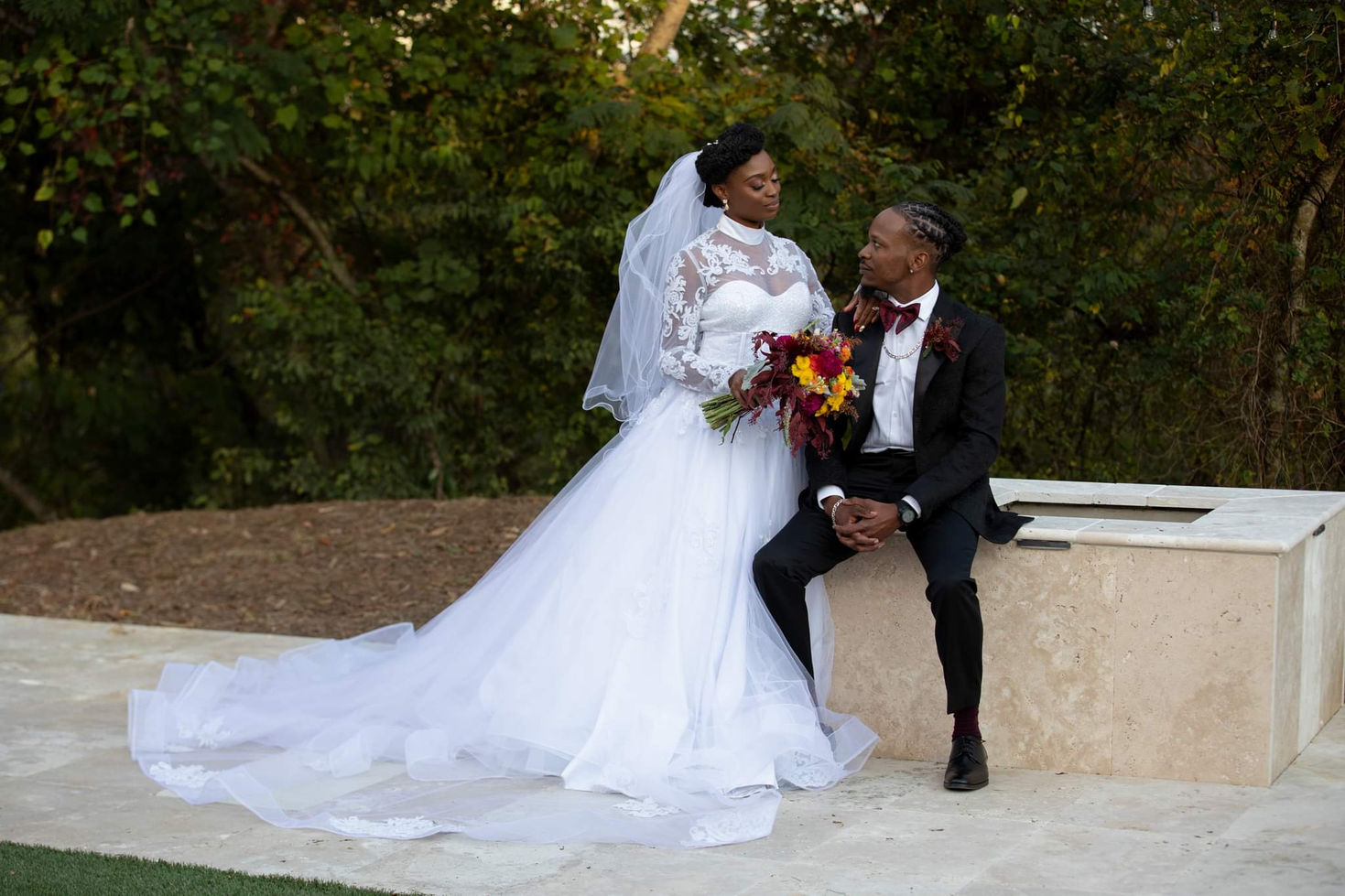 bride in  custom design gown