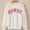 Thumbnail: Beige Sherpa HOWDY Patched Pullover Sweatshirt