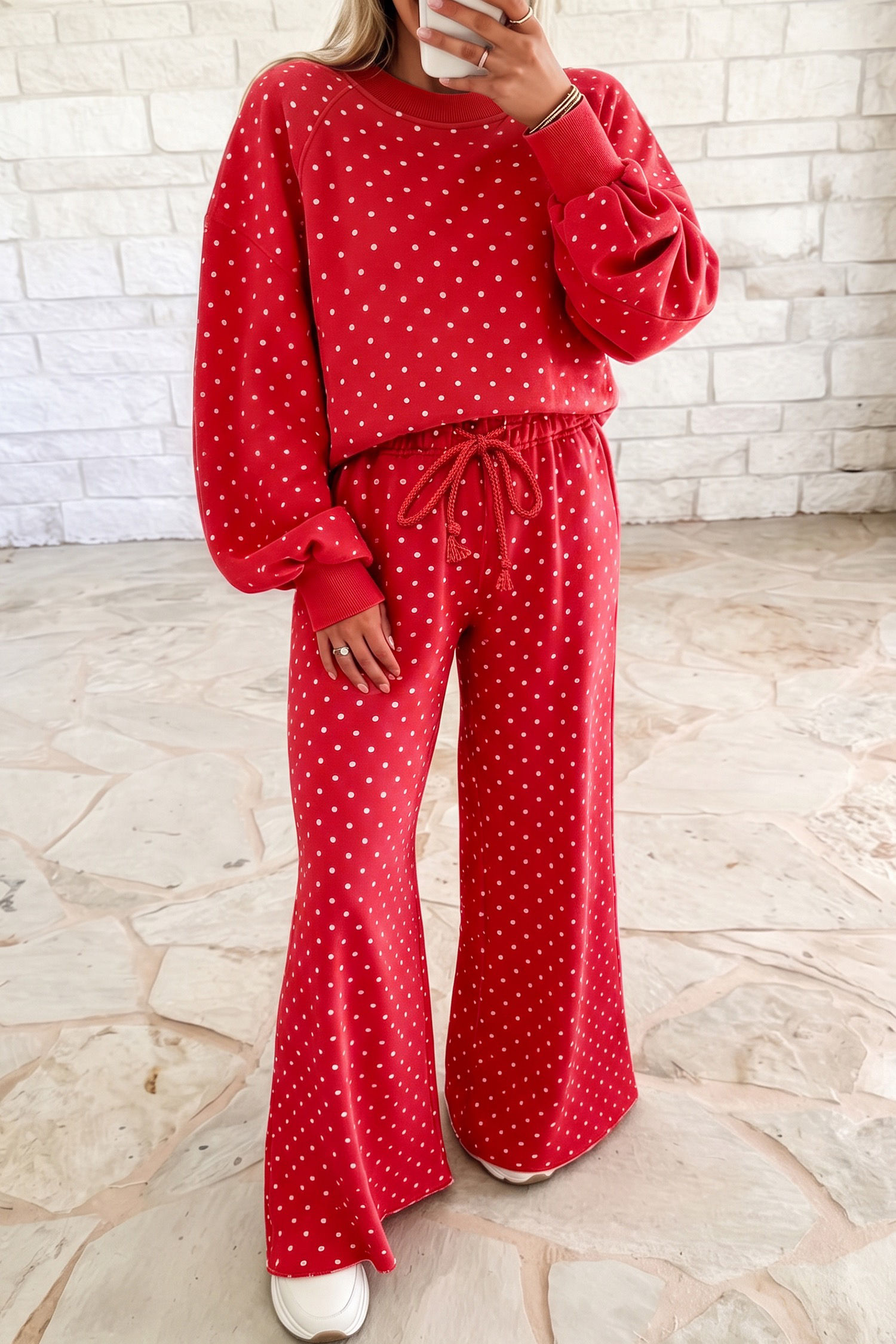 Red Polka Dot Long Sleeve Set