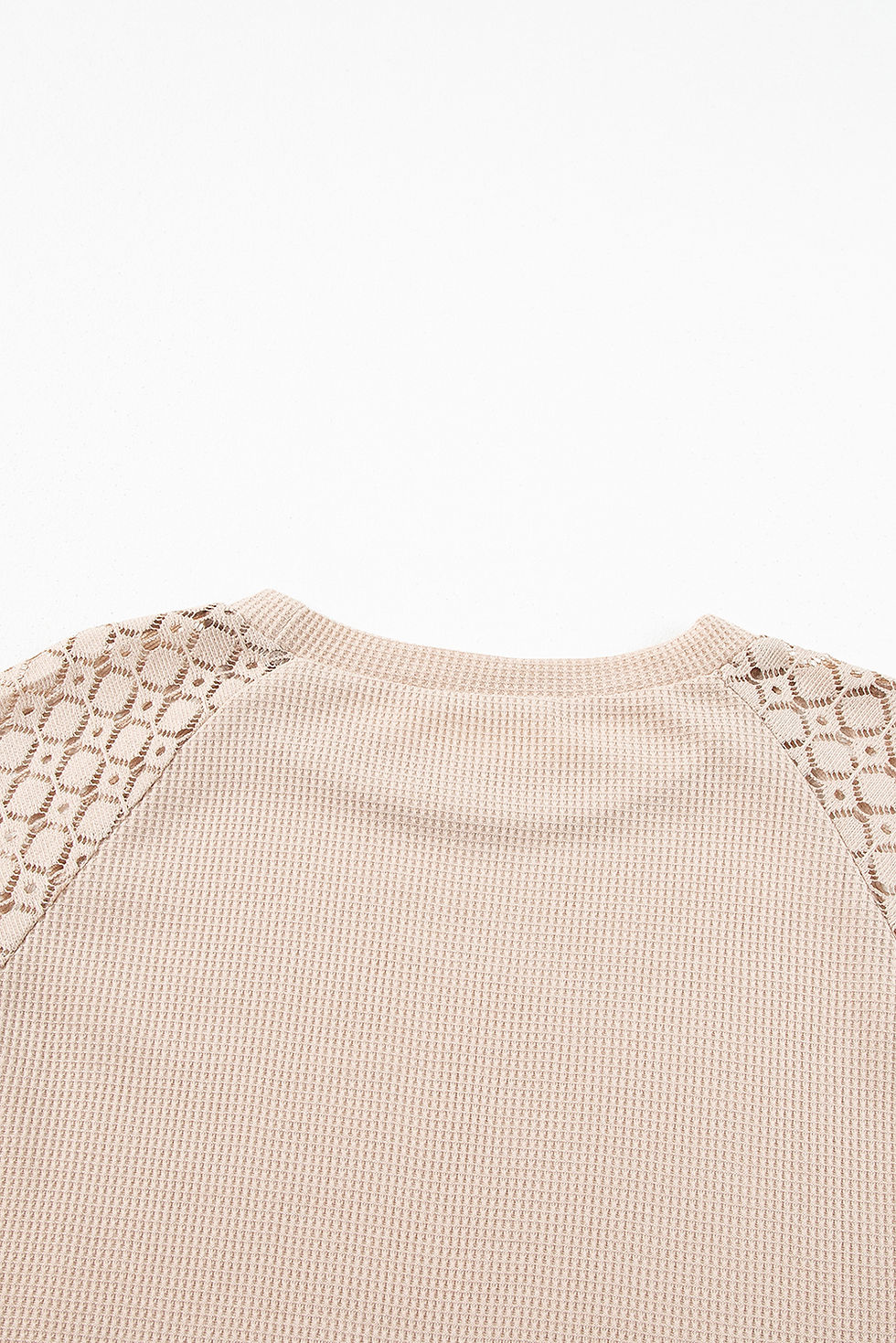 Thumbnail: Khaki Lace Long Sleeve Textured Pullover