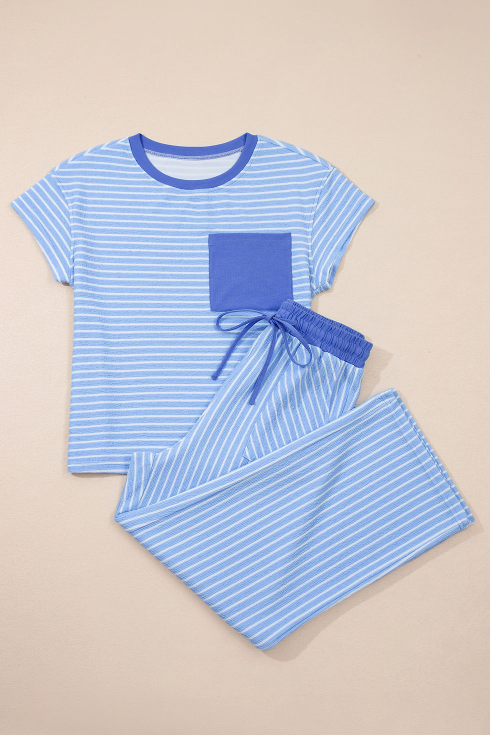 Thumbnail: Sky Blue Striped Top and Pants 