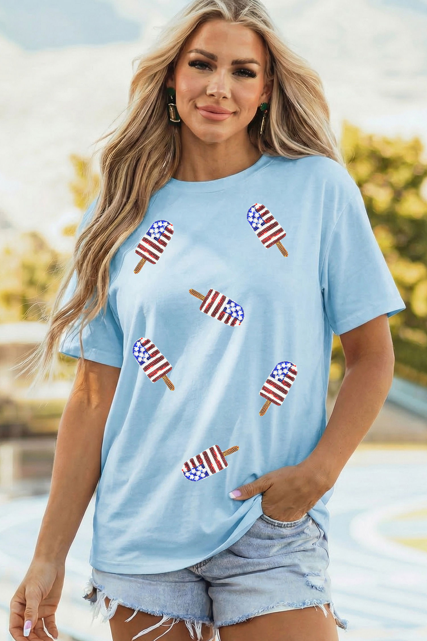 Light Blue Popsicle Tee