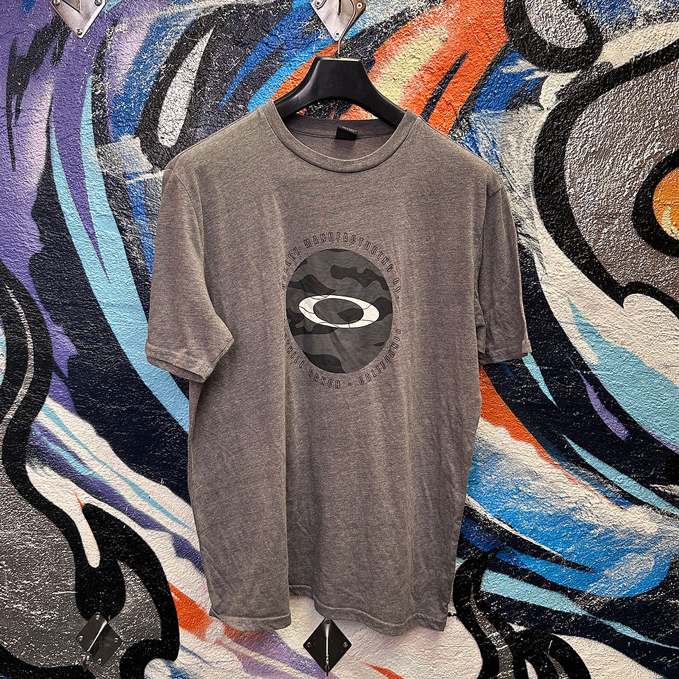 Thumbnail: GREY OAKLEY TEE FOOTHILL RANCH CALIFORNIA CAMO CIRCLE WITH LOGO