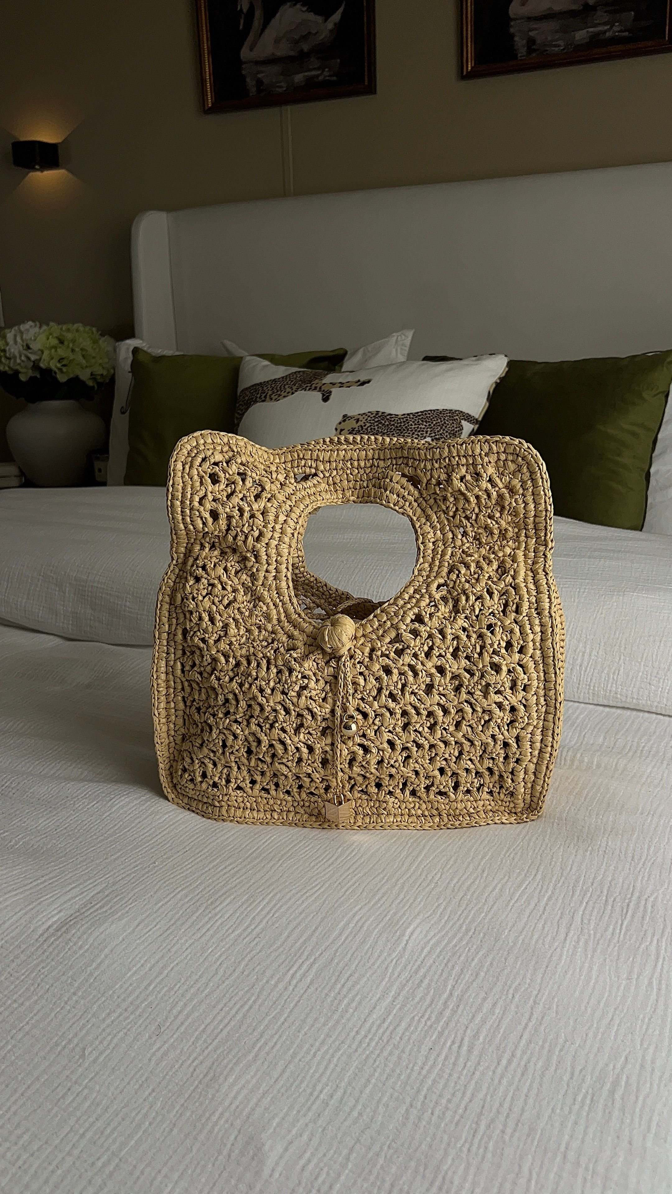 Woven Top Handle Beach Tote