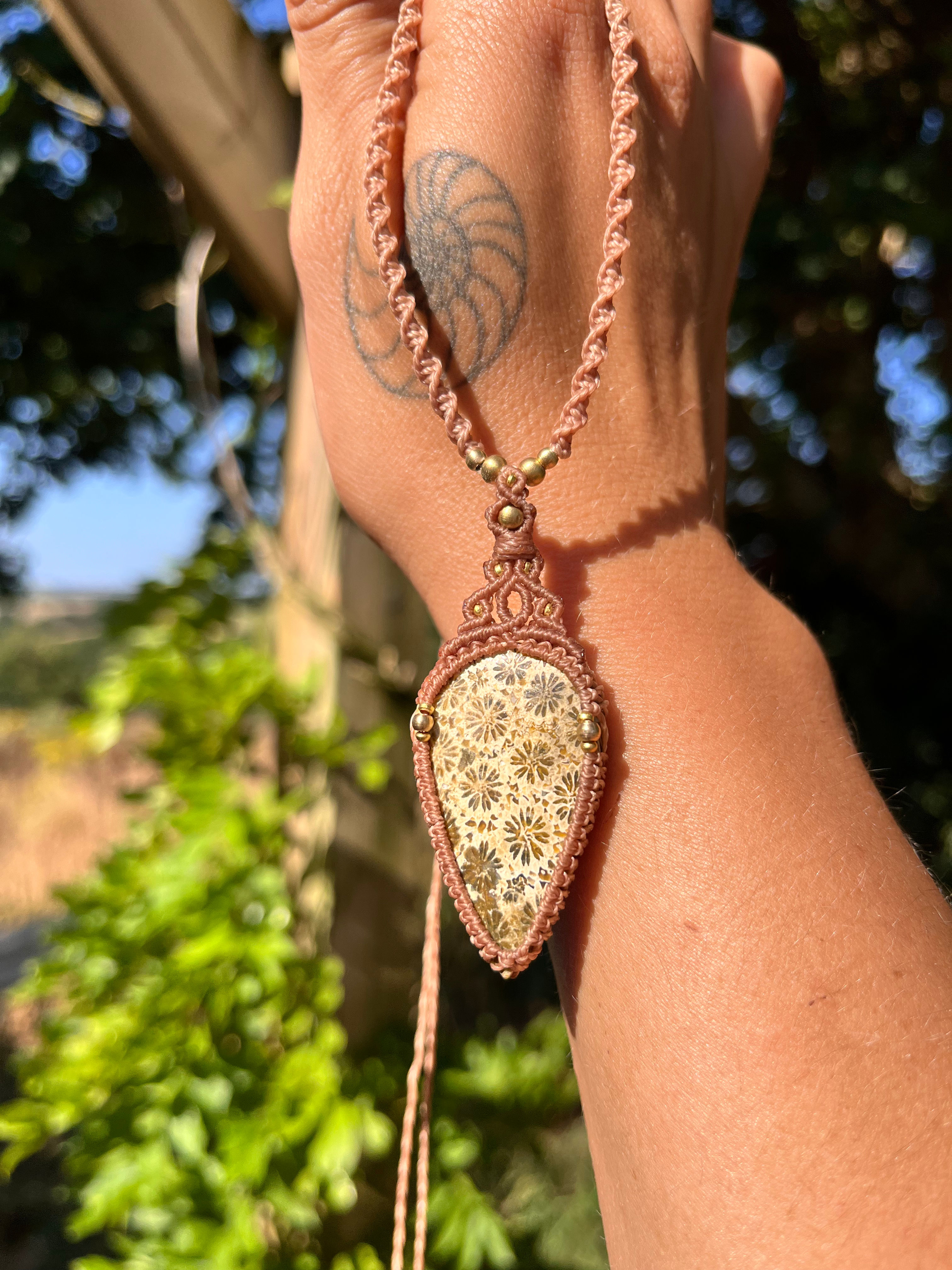 Earth Bloom Fossil Coral Necklace