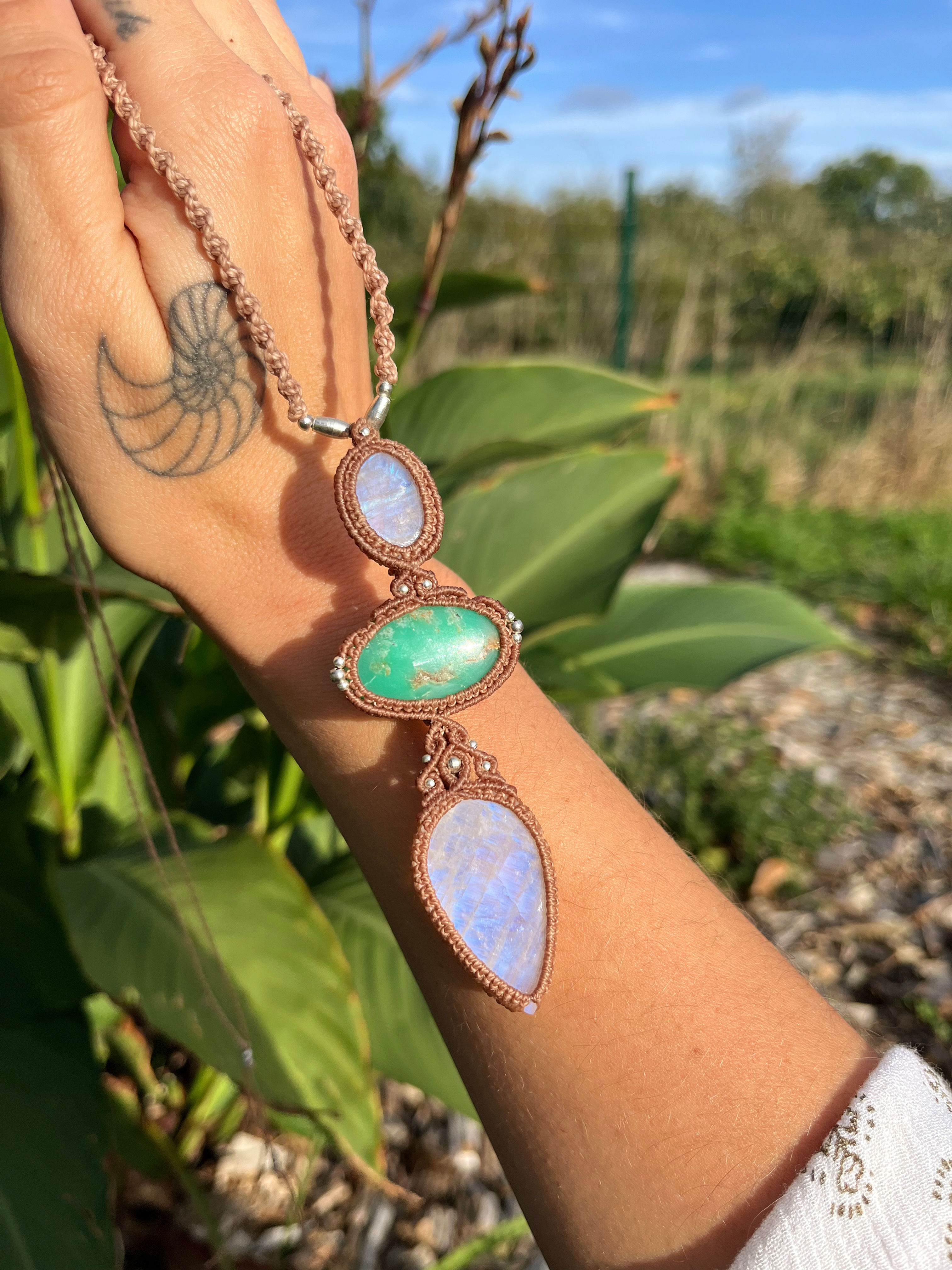 TIDAL HARMONY — Moonstone & Chrysoprase Necklace || UNIQUE