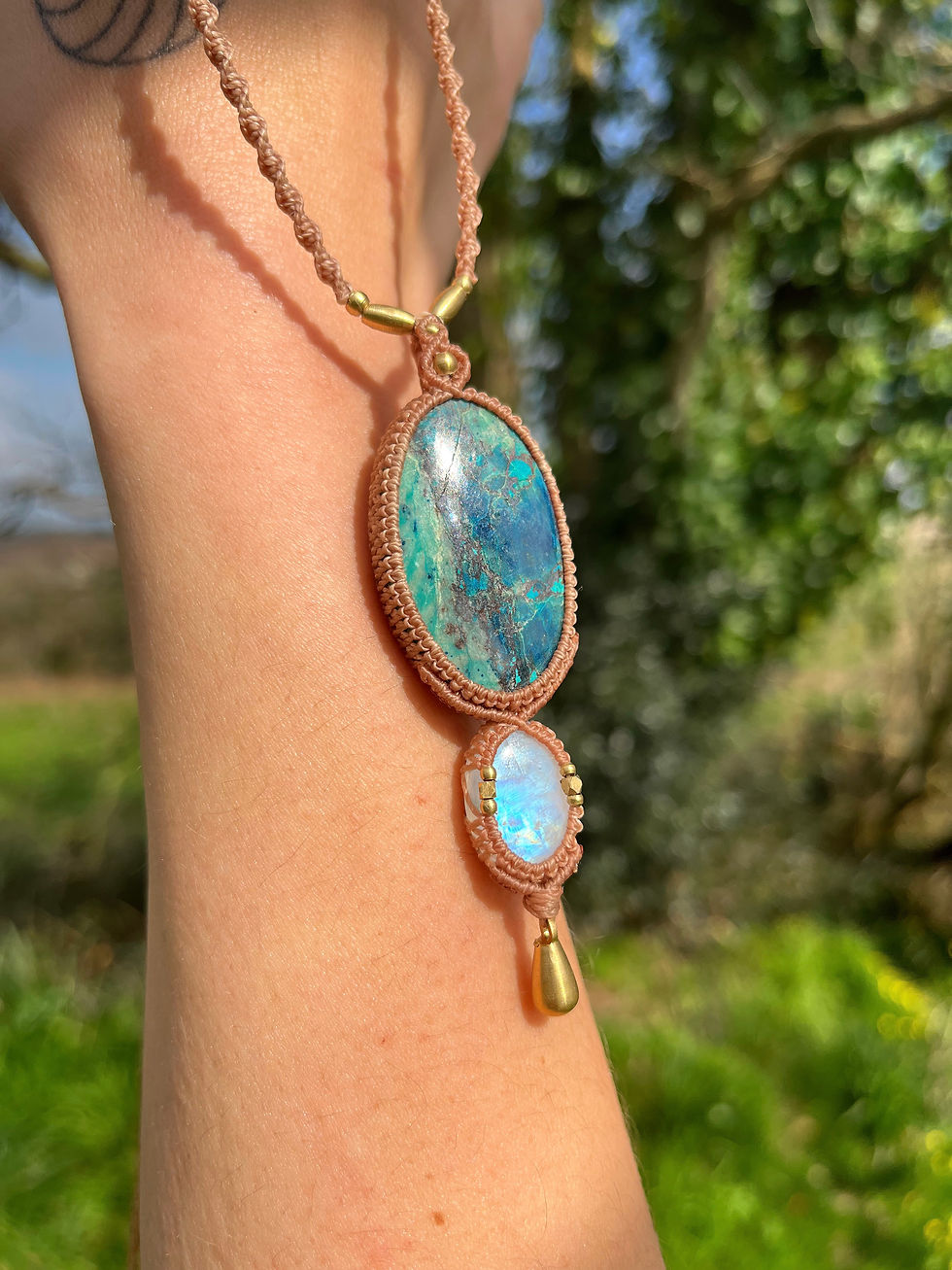 Thumbnail: Azure Moon Chrysocolla Necklace