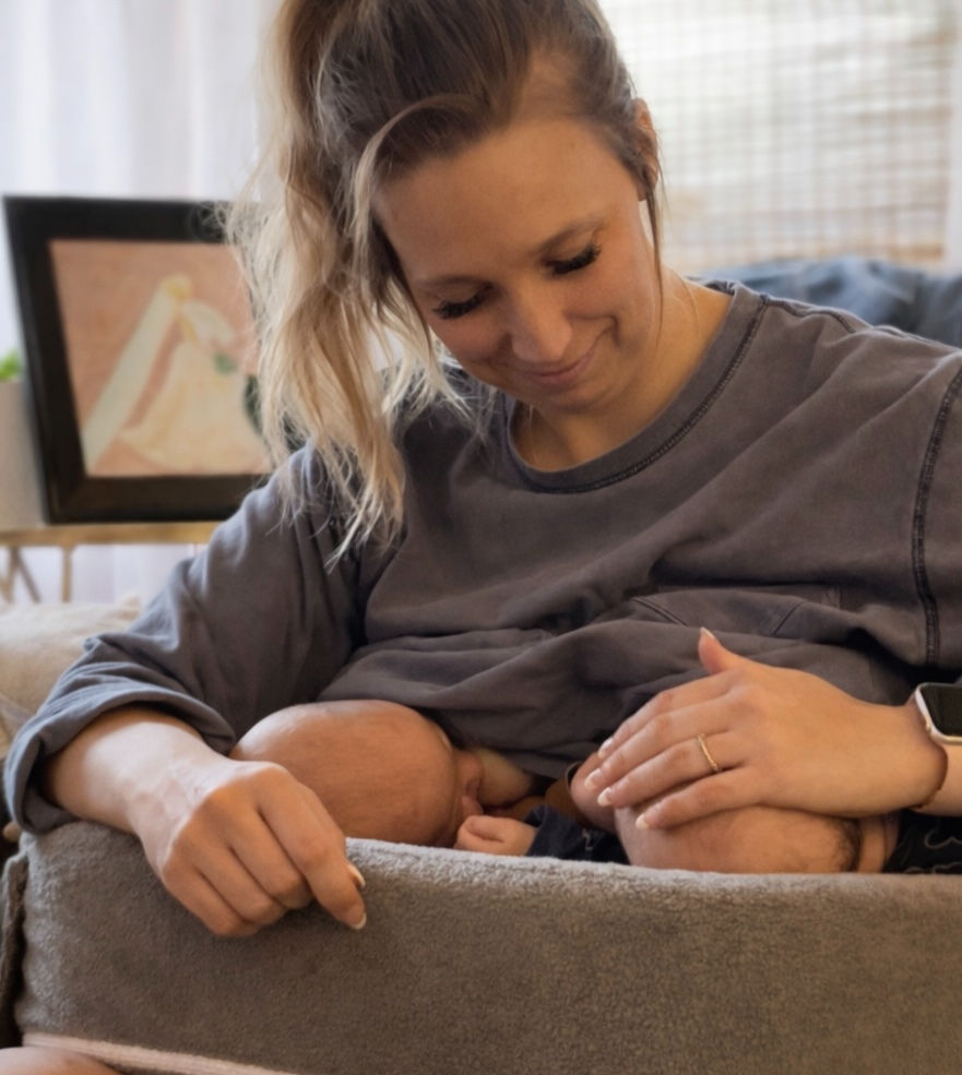 mom breastfeeding with lactation support