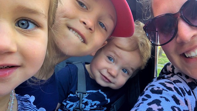 Leah with her three children