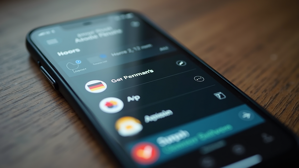 Close-up view of German language learning apps on a smartphone screen